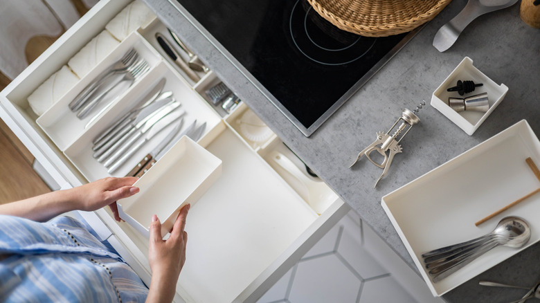 Organizers in kitchen drawer