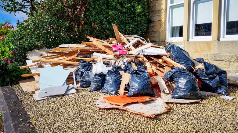 Pile of junk in front yard