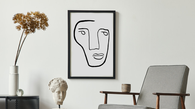 line art on wall