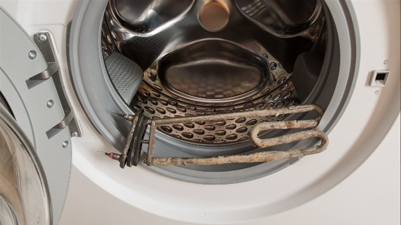 washing machine with hard water damage