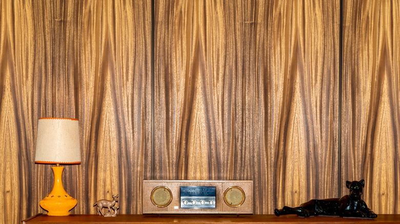 wood paneled wall
