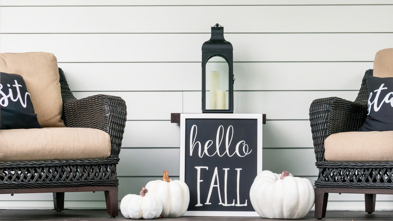 Porch with fall decor