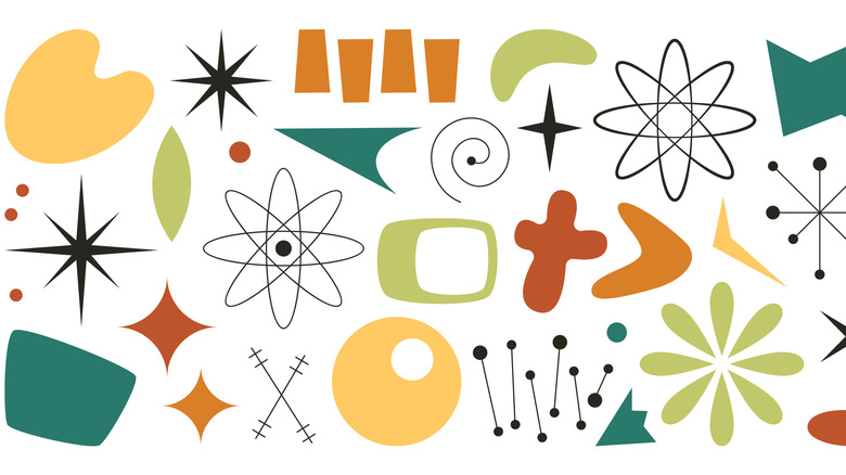 Space-age, atomic age, and geometric designs appeared on patterns in the 1950s.