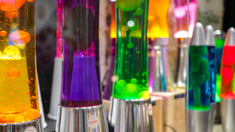 Colorful lava lamps are iconic '60s and '70s decor.