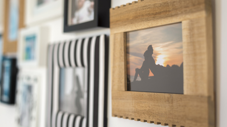 A family photo gallery wall