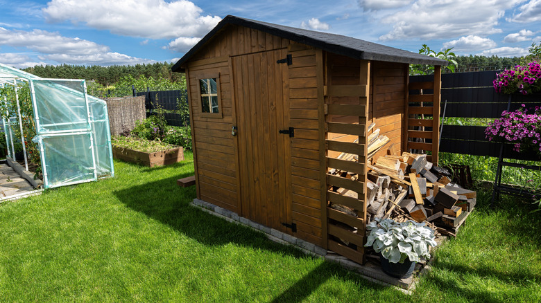 Storage shed in the garden