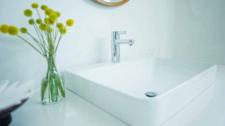 Modern white bathroom sink