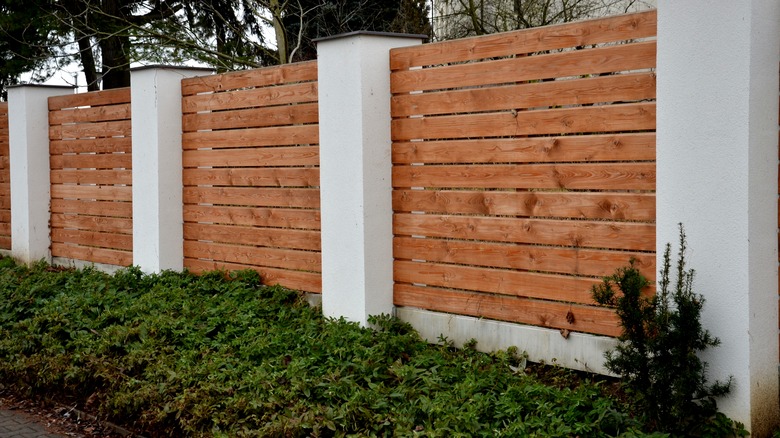 brown wooden fencing