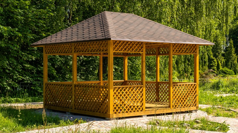 simple wooden gazebo