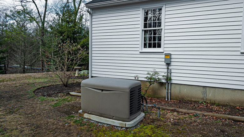 Standby generator outside house