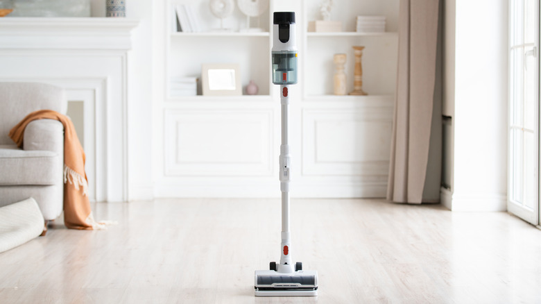 Stick cordless vacuum living room