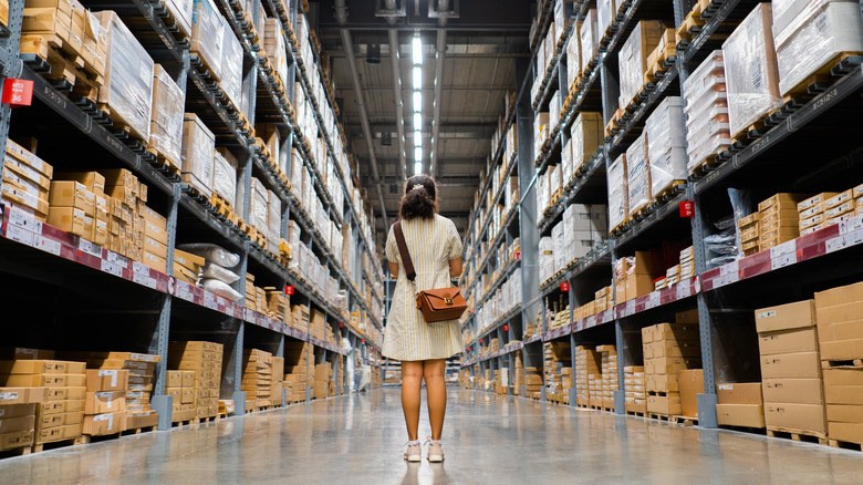 girl in home improvement store