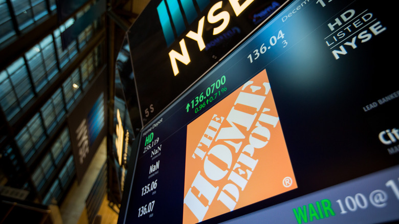 Home Depot logo on NYSE