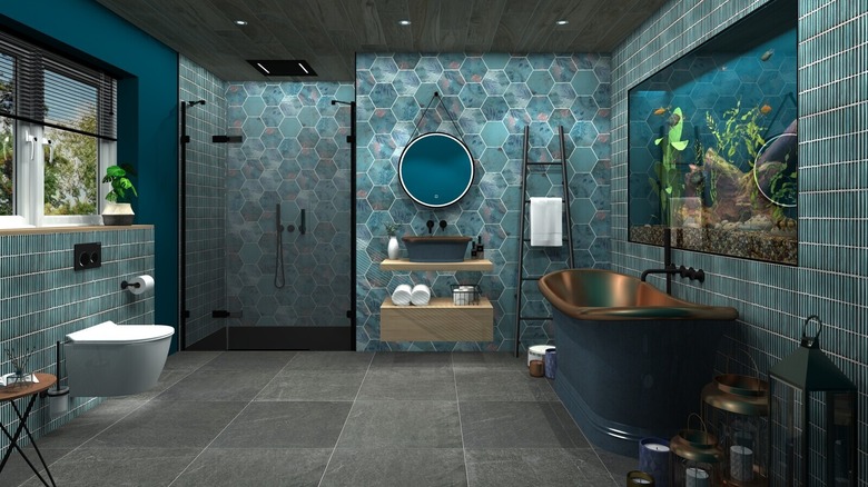 Mermaidcore master bathroom