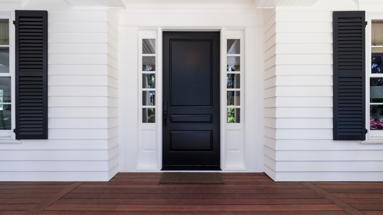 Front door painted black 