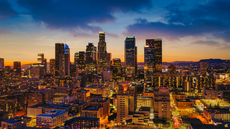 Los Angeles skyline at night