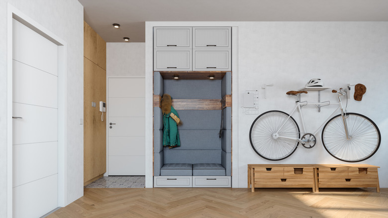 An organized mudroom