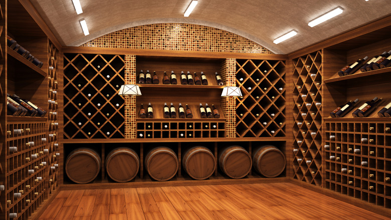 A large wine cellar