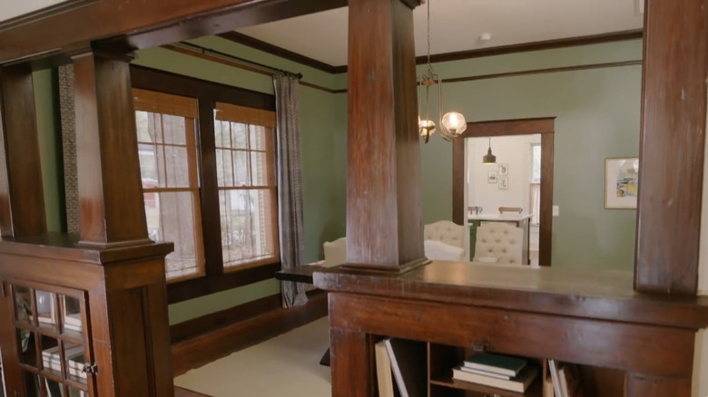 1920s home with wooden trim