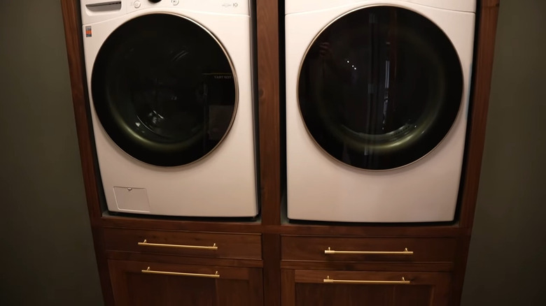 Built in washing machine and dryer in units