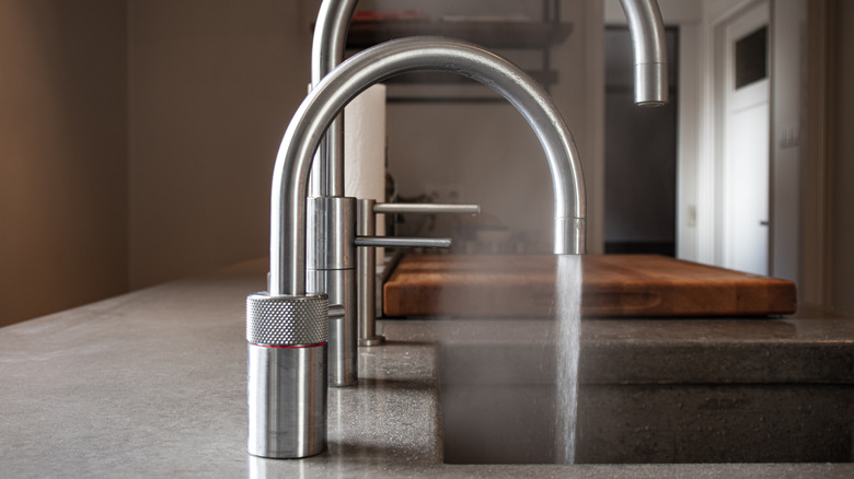 A boiling water tap in a kitchen