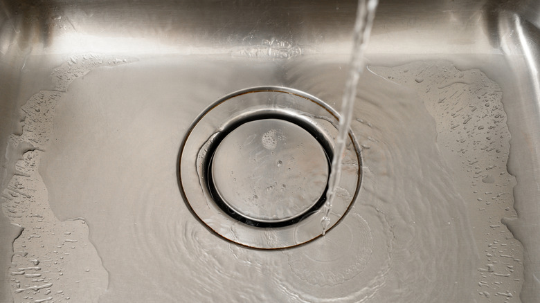 Liquid being poured into the sink