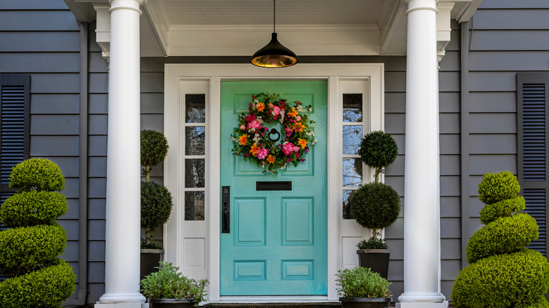 beautifully painted house and door