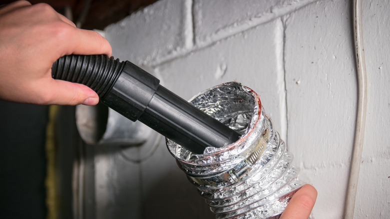 Vacuuming a dryer vent