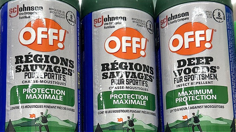 Off mosquito spray cans at a store