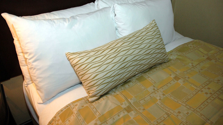 nicely made bed