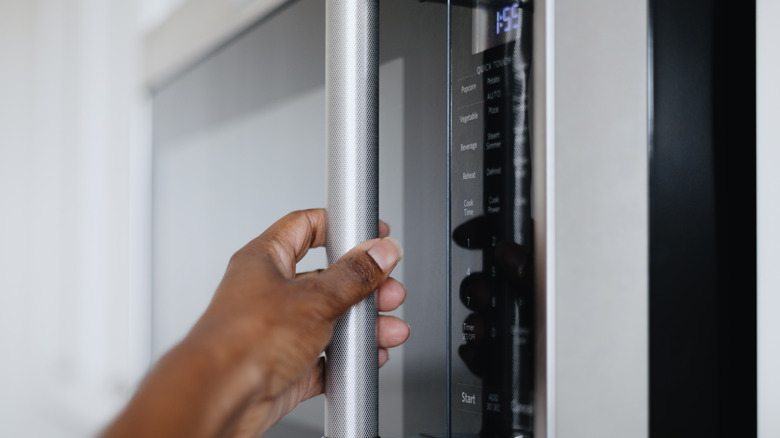hand opening microwave