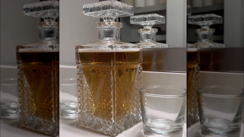 Mouthwash in decanter