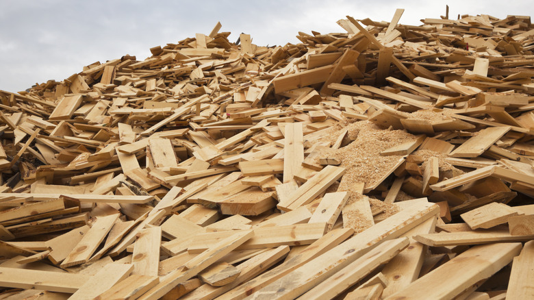 pile of scrap wood