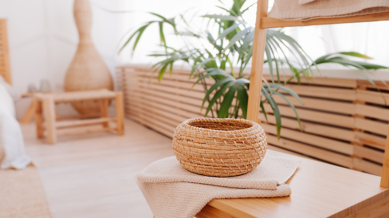 bathroom items made of wood