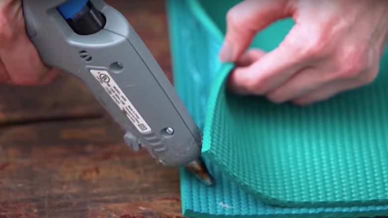 Gluing yoga mat together