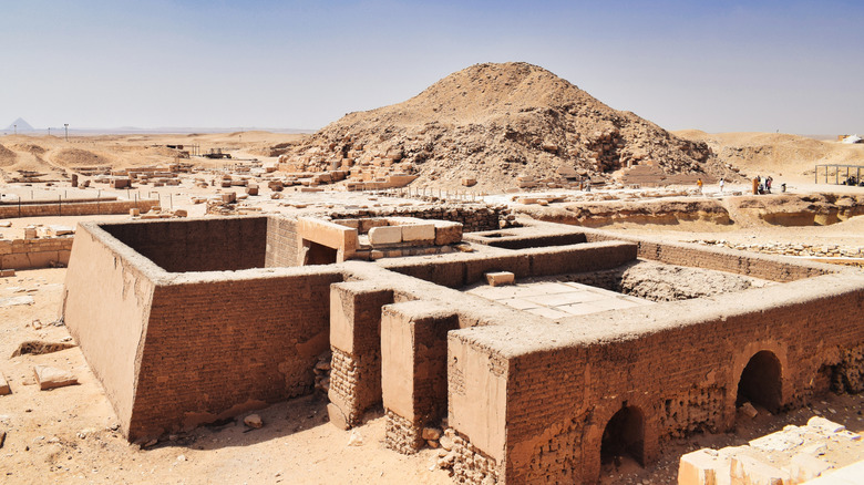 Intact walls at an ancient Egyptian archeological site