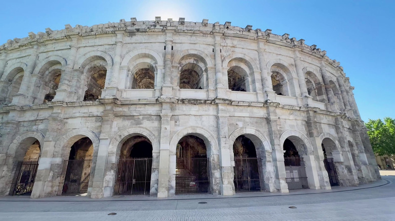 A well-preserved Roman amphitheater in Nimes, France
