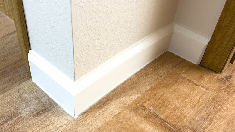 White baseboards in home