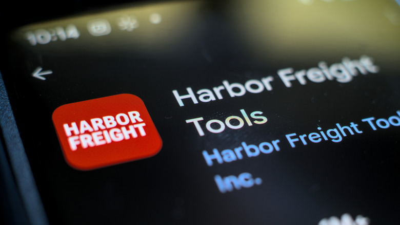 A view of the Harbor Freight app