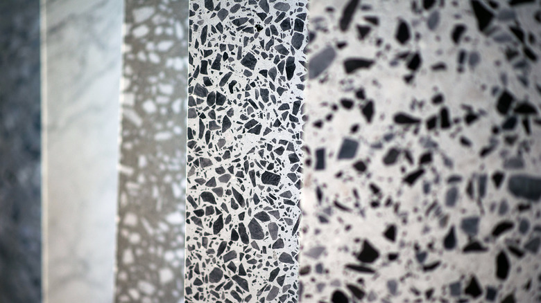 Samples of terrazzo tiles 