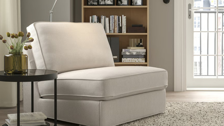 IKEA KIVIK chair in living room with neutral colors