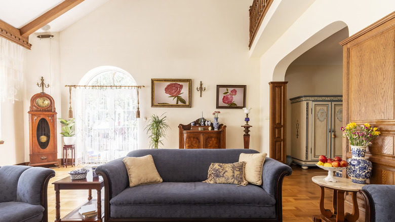 Living room with traditional architecture