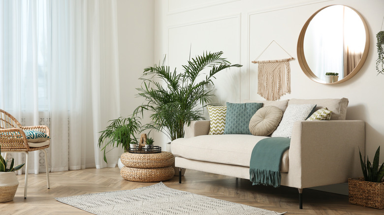 Living room with molding trim