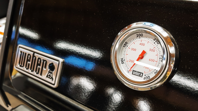 Lid of a Weber gas grill