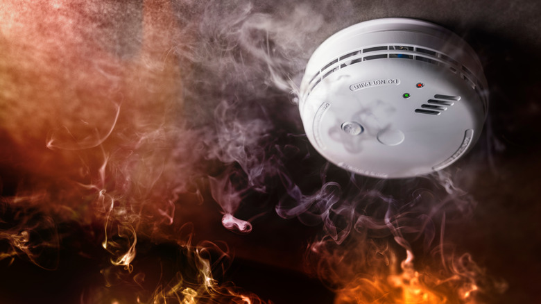 Smoke detector with fire