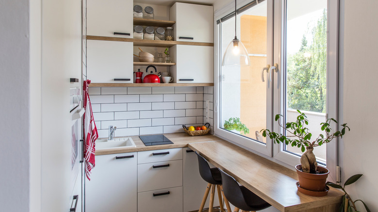 Inside a tiny home kitchen