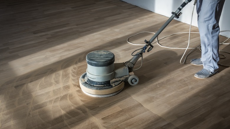 sanding machine used on wood floor