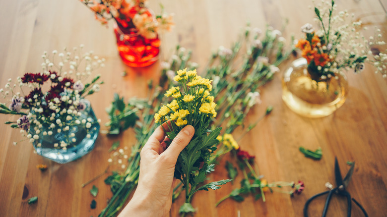 Vases with flowers