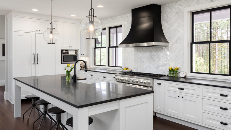 Black and white modern kitchen