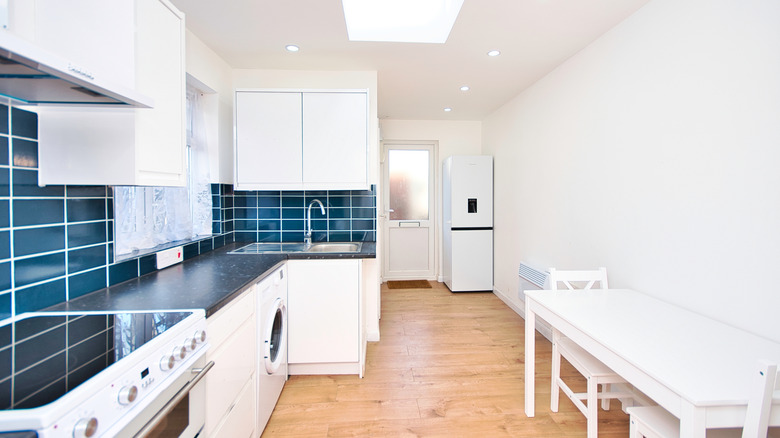 A garage turned into a studio apartment